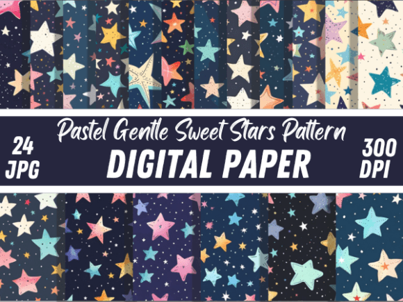 Download Pastel Gentle Sweet Stars Paper Pattern - Star Collection