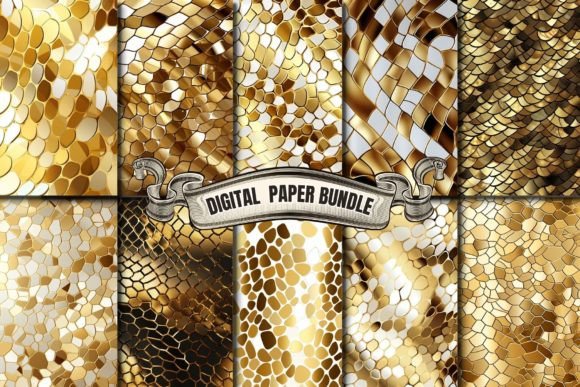 Download Teal and Gold Animal Skins Digital Paper - Animal skins Collection