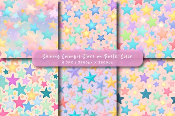 Download Shining Colorful Stars Pastel Patterns - Star Collection