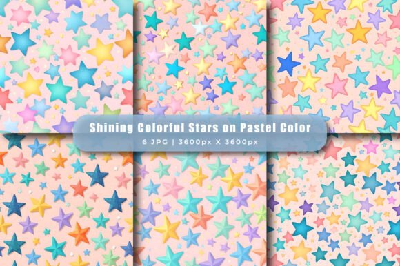 Download Shining Colorful Stars Pastel Patterns - Star Collection