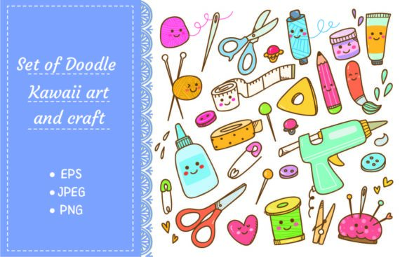Download Art and Craft Supplies Doodle, DIY Tools - Craft supplies Collection