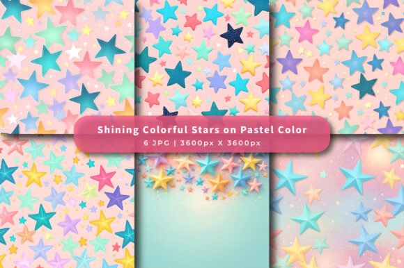 Download Shining Colorful Stars Pastel Patterns - Star Collection