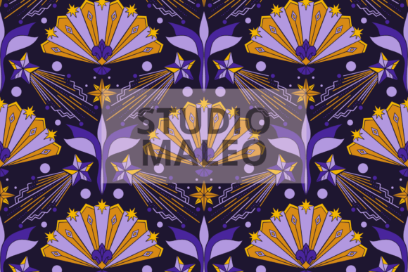 Download Art Deco Celestial Stars Pattern - Star Collection