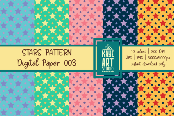 Download Stars Pattern Digital Paper 003 - Star Collection