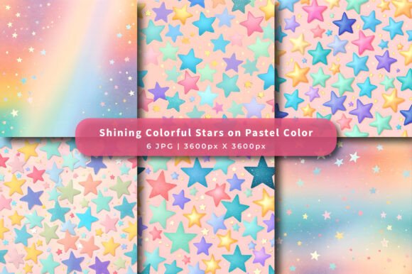 Download Shining Colorful Stars Pastel Patterns - Star Collection