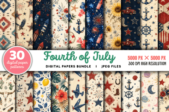 Download Fourth of July Stars Pattern Bundle - Star Collection