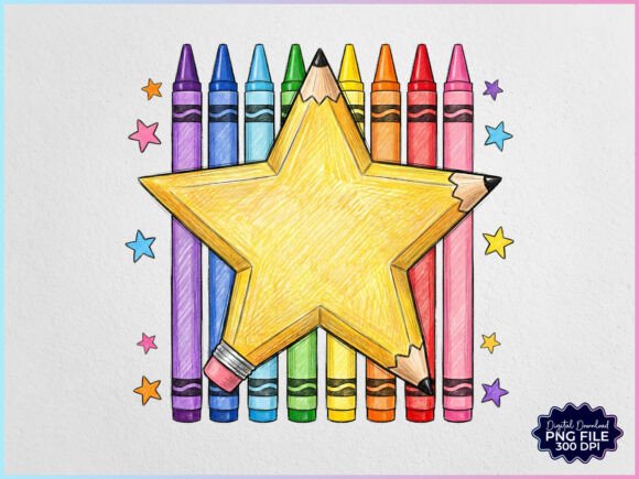 Download Personalized Crayon Star Back to School - Premium Bundle