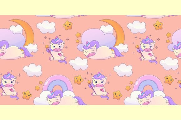 Download Cute Kawaii Unicorn Pattern with Rainbow - Kawaii unicorn Collection