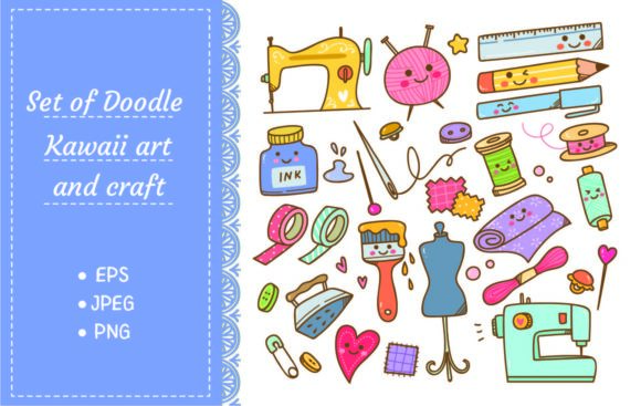 Download Art and Craft Supplies Doodle, DIY Tools - Craft supplies Collection