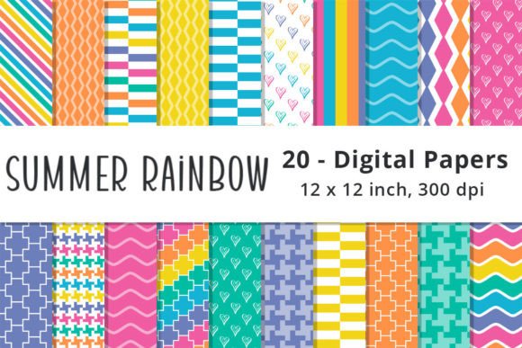 Download Summer Rainbow Colors Patterned Paper - Patterned paper Collection