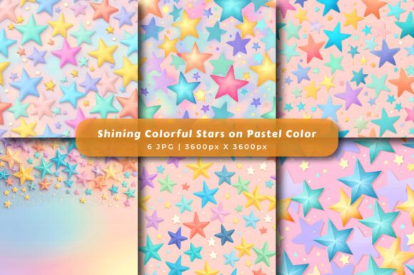 Download Shining Colorful Stars Pastel Patterns - Star Collection