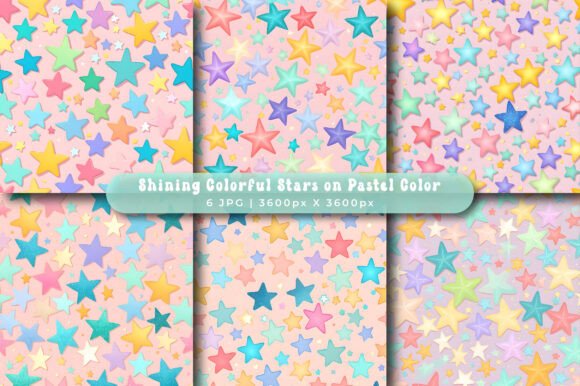 Download Shining Colorful Stars Pastel Patterns - Star Collection