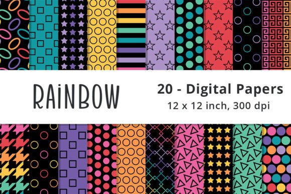 Download Rainbow Color Printable Patterned Paper - Patterned paper Collection
