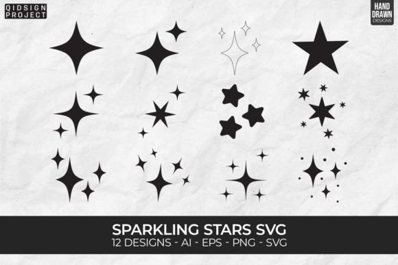 Download 12 Sparkling Stars Svg, Sparkle SVG - Star Collection