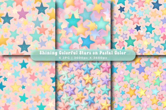 Download Shining Colorful Stars Pastel Patterns - Star Collection