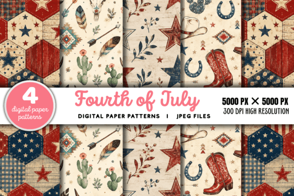 Download Fourth of July Stars Pattern 4 - Star Collection