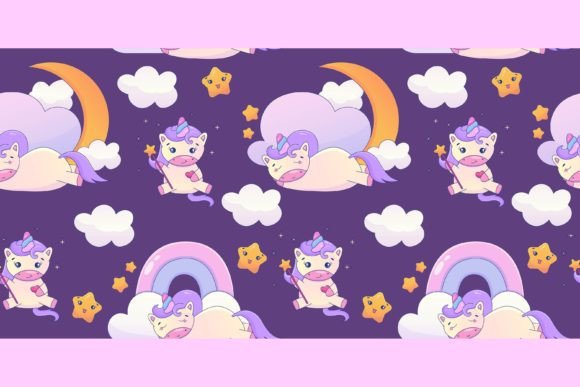 Download Cute Kawaii Unicorn Seamless Pattern - Kawaii unicorn Collection