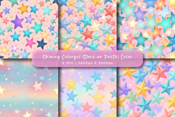 Download Shining Colorful Stars Pastel Patterns - Star Collection