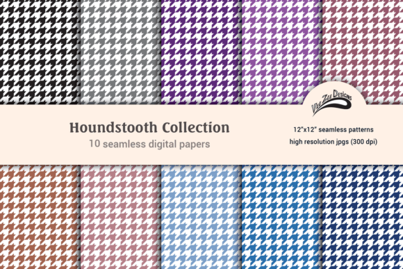 Download Houndstooth Digital Paper Pattern Bundle - Houndstooth Collection