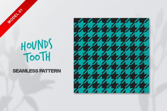 Download Turquoise Houndstooth Seamless Pattern - Houndstooth Collection