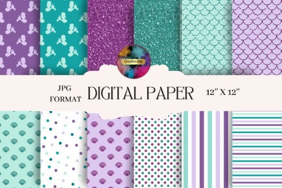 Download Mermaid Inspired Patterned Paper Pac - Premium Resources