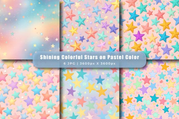 Download Shining Colorful Stars Pastel Patterns - Star Collection
