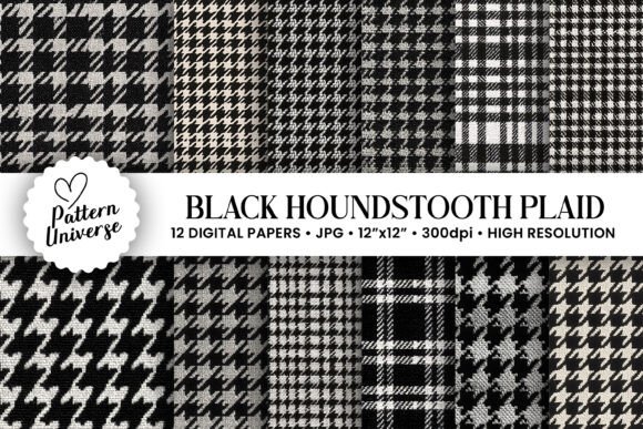 Download Black Houndstooth Plaid Pattern - Houndstooth Collection