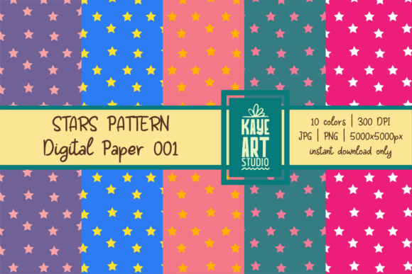 Download Stars Pattern Digital Paper 001 - Star Collection