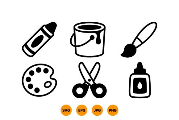 Download Craft Supplies Icon Clipart Set - Craft supplies Collection