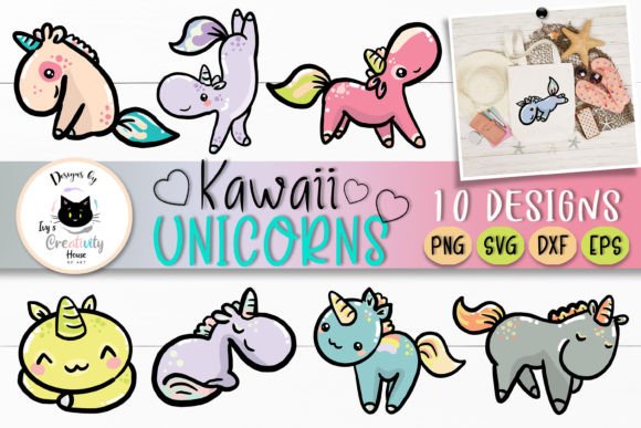 Download Kawaii Unicorn Clipart | Cute Animal SVG - Kawaii unicorn Collection