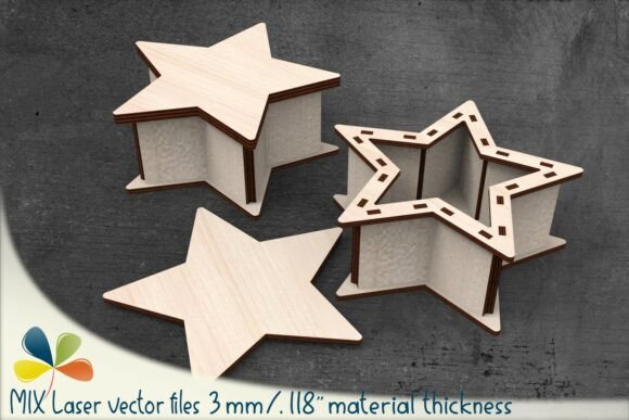 Download Star-Shaped Gift Laser Cut Box 3mm SVG - Premium Resources