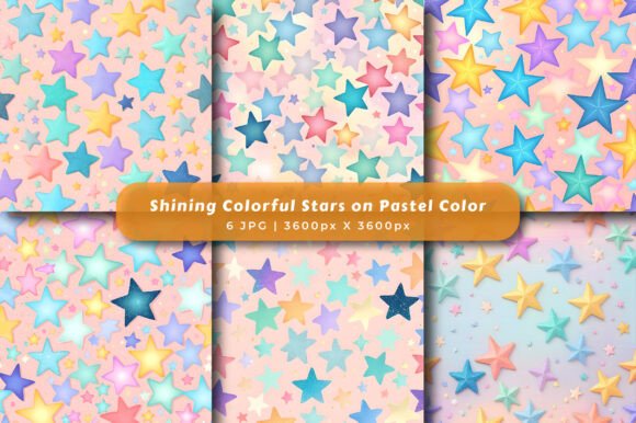 Download Shining Colorful Stars Pastel Patterns - Star Collection