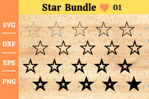 Download Stars SVG Bundle,Star Outline Vector #01 - Star Collection