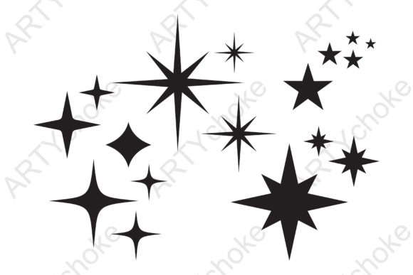 Download Bundle of Silhouette Stars. SVG File - Star Collection
