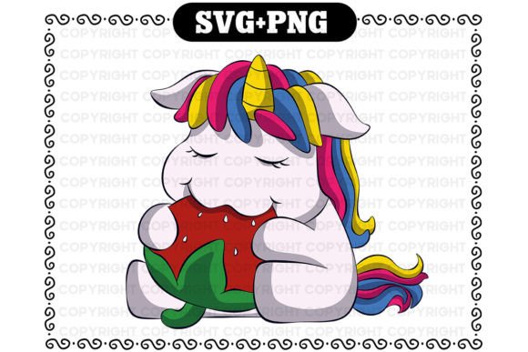 Download Kawaii Unicorn Strawberry Svg and Png - Kawaii unicorn Collection