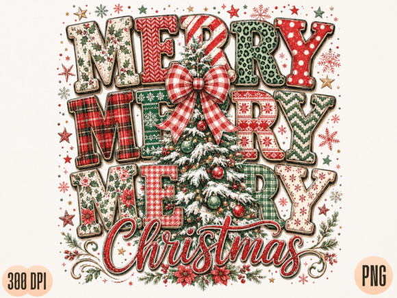 Download Merry Merry Merry Christmas Tree PNG Des - Merry Collection