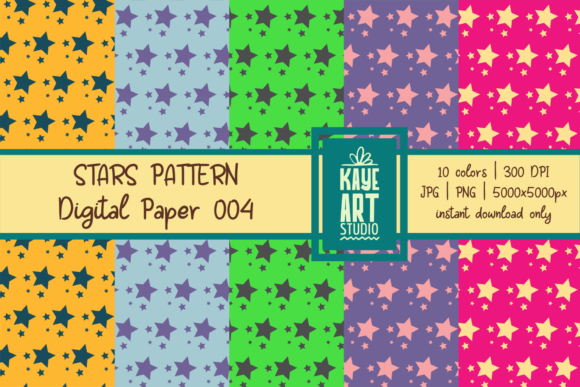 Download Stars Pattern Digital Paper 004 - Star Collection