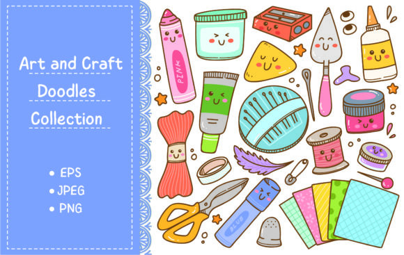 Download Art and Craft Supplies Doodle, DIY Tools - Craft supplies Collection