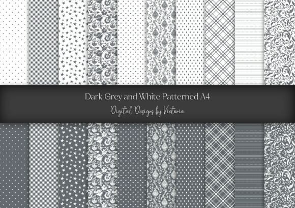 Download Dark Grey and White Patterned Paper - Patterned paper Collection