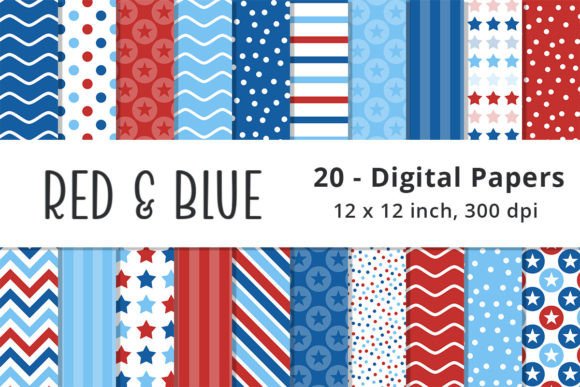 Download Red, White, &amp; Blue Stars Pattern Paper - Star Collection