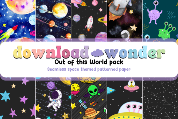 Download Space Theme Patterned Paper Seamless PNG - Patterned paper Collection