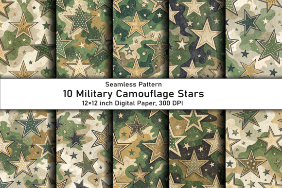 Download Military Camouflage Stars Pattern - Star Collection